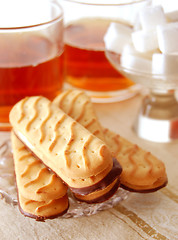 Image showing table set for high tea with sweet cookies