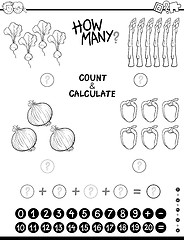 Image showing maths task coloring page