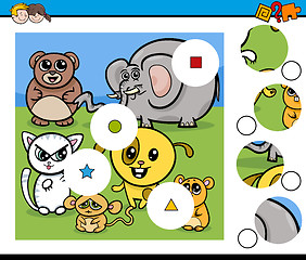 Image showing match pieces game with animals