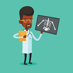 Image showing Doctor examining radiograph vector illustration.