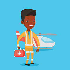 Image showing Doctor of air ambulance vector illustration.