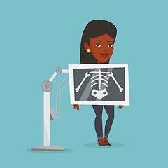 Image showing Patient during x ray procedure vector illustration