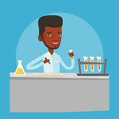 Image showing Laboratory assistant working vector illustration.