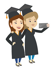 Image showing Graduates making selfie vector illustration.