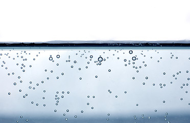 Image showing Blue water with bubbles