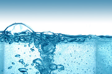 Image showing Blue water with bubbles