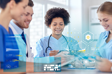 Image showing group of happy doctors meeting at hospital office