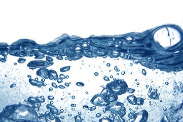 Image showing Blue water with bubbles