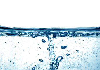 Image showing Blue water with bubbles