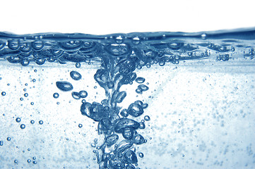 Image showing Blue water with bubbles