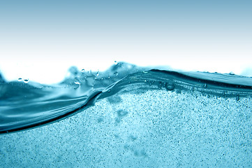 Image showing Blue water with bubbles