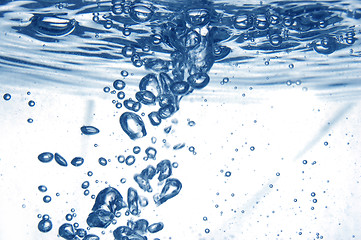 Image showing Blue water with bubbles