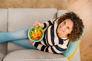 Image showing Beautiful healthy woman at home