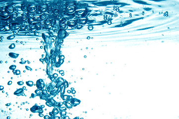 Image showing Blue water with bubbles