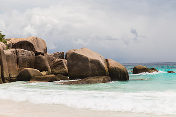 Image showing island beach in indian ocean on seychelles