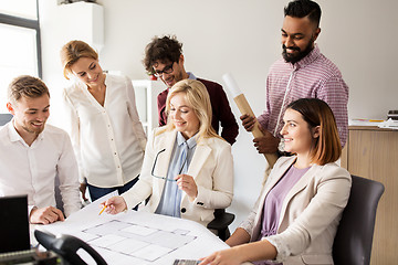 Image showing business team discussing house project at office