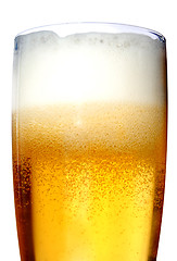 Image showing Glass of beer close-up with froth