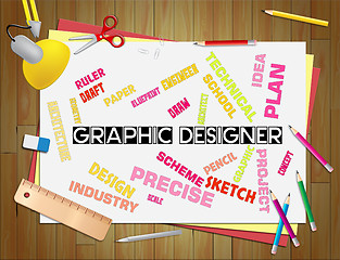 Image showing Graphic Designers Represents Illustrative Originator And Illustration