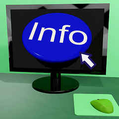 Image showing Info Button On Computer Shows Getting Information Online