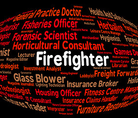 Image showing Firefighter Job Shows Employee Jobs And Firefighting