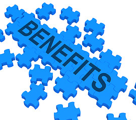 Image showing Benefits Puzzle Shows Company Rewards 