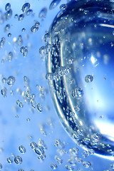 Image showing Blue water with bubbles