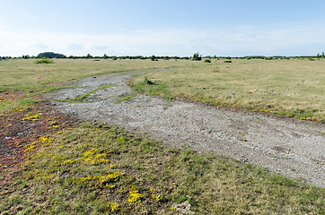 Image showing Winding country road in a plain grassland