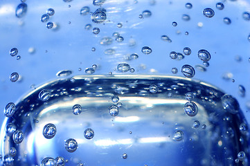 Image showing Blue water with bubbles