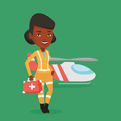 Image showing Doctor of air ambulance vector illustration.