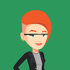 Image showing Woman wearing smart glass vector illustration.