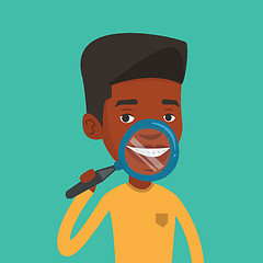 Image showing Man brushing his teeth vector illustration.