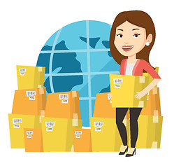 Image showing Business worker of international delivery service.