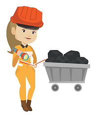 Image showing Miner checking documents vector illustration.