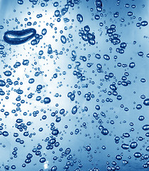 Image showing Blue water with bubbles