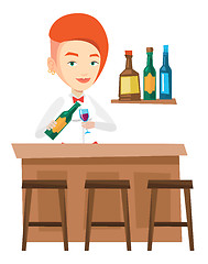 Image showing Bartender standing at the bar counter.