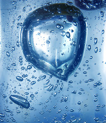 Image showing Blue water with bubbles