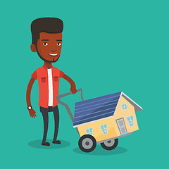 Image showing Young man buying house vector illustration.