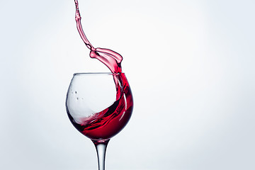 Image showing The one wine glass against white