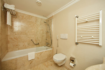 Image showing Interior of a hotel bathroom