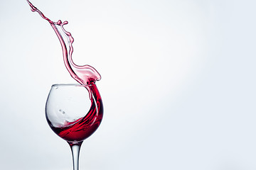 Image showing The one wine glass against white