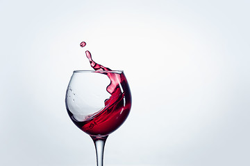 Image showing The one wine glass against white