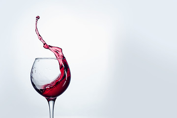 Image showing The one wine glass against white