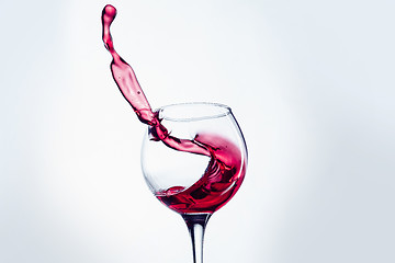 Image showing The one wine glass against white