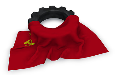 Image showing gear wheel and flag of  the soviet union - 3d rendering