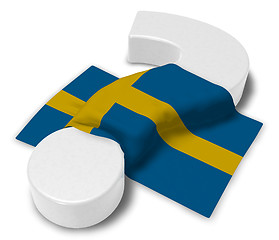 Image showing question mark and flag of sweden - 3d illustration