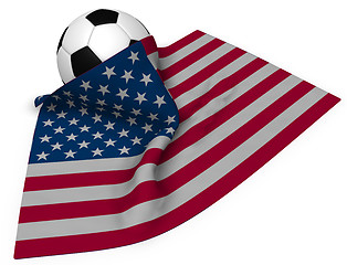 Image showing soccer ball and flag of the usa - 3d rendering