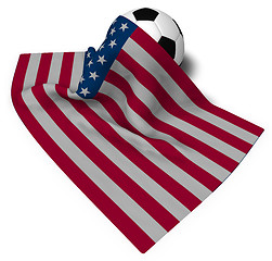 Image showing soccer ball and flag of the usa - 3d rendering