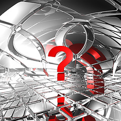 Image showing question mark in abstract futuristic space - 3d illustration