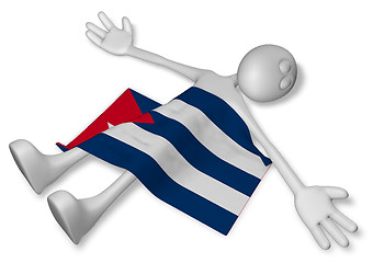 Image showing dead cartoon guy and flag of cuba - 3d illustration