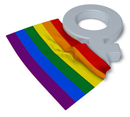 Image showing female symbol and rainbow flag - 3d rendering